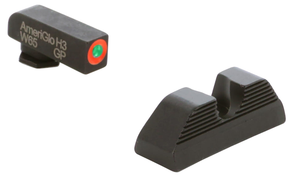AmeriGlo GL351 Protector Tritium Sight Set Glock 42/43/43X/48 - Green/Orange Front Black Rear