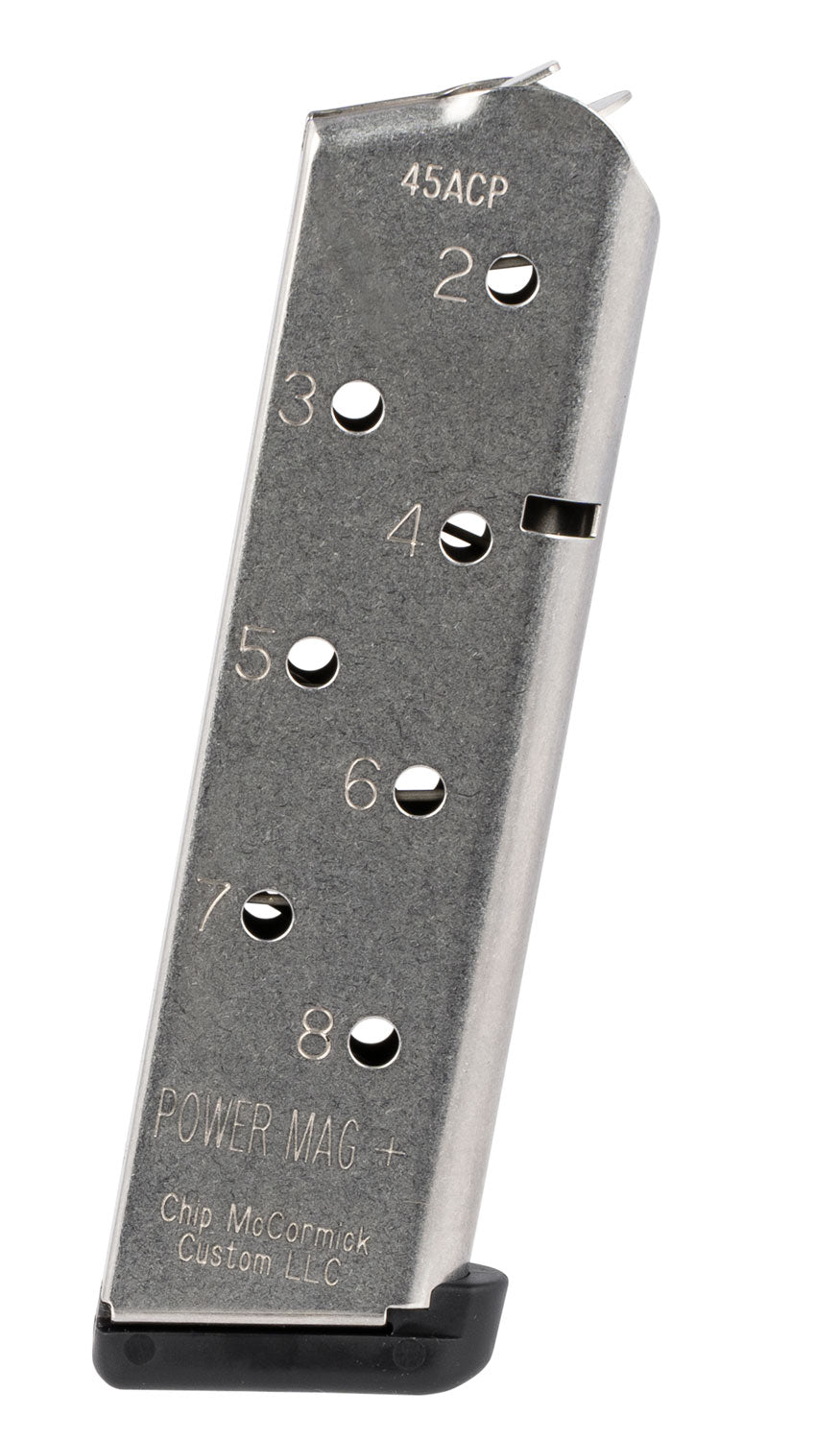CMC Products 12131 Power Mag Plus .45 ACP 1911 Government 8rd Stainless Steel Magazine, Black Base Pad