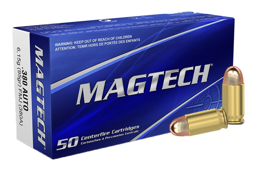 Magtech .380 ACP/Auto Sport Shooting 95 grain Full Metal Jacket ammunition