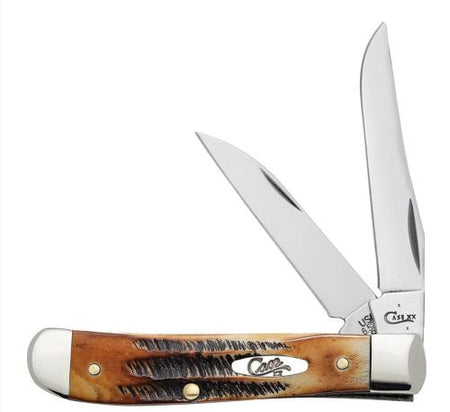 Case Knives Bone Stag Mini Trapper 6.5 Pocket Knife