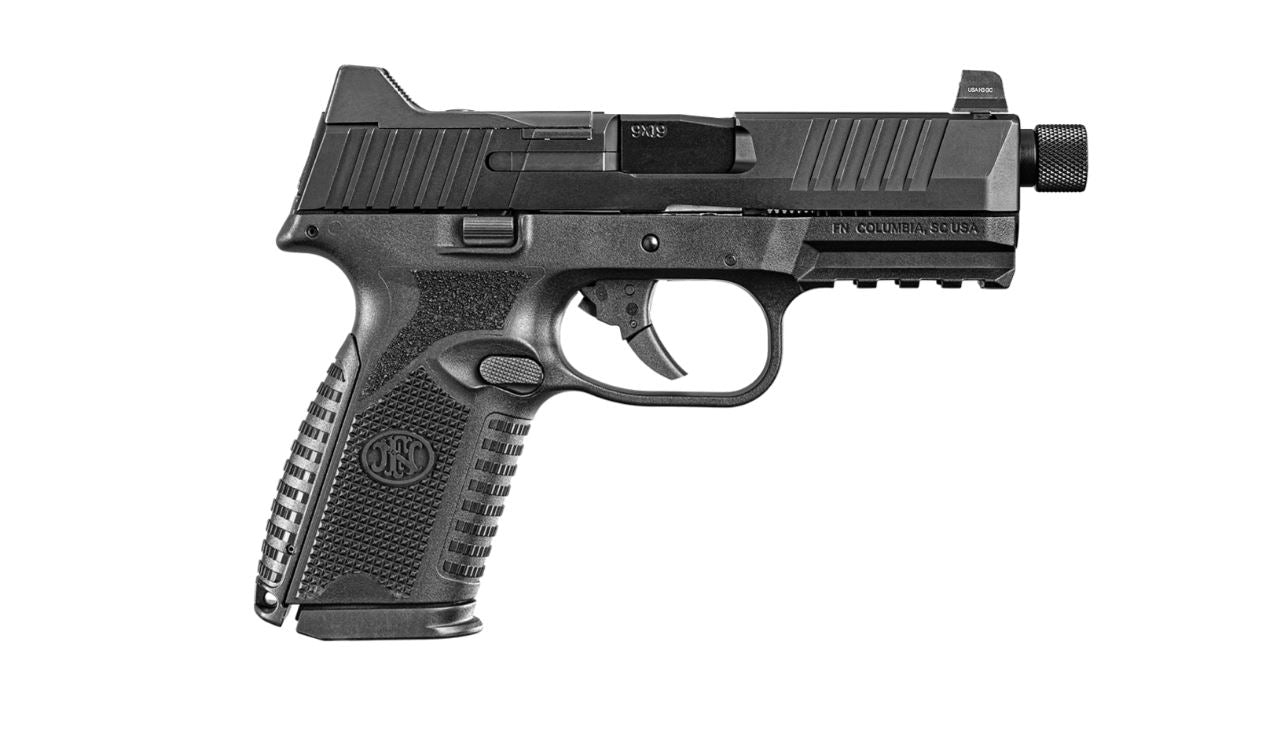 FN 66100838 509MT Mid-Size Frame 9mm Luger 10+1 4.50" Black Target Crown/Threaded Steel Barrel, Matte Black Optic Ready/Serrated Steel Slide, Matte Black Polymer Frame w/Picatinny Rail, Ambidextrous