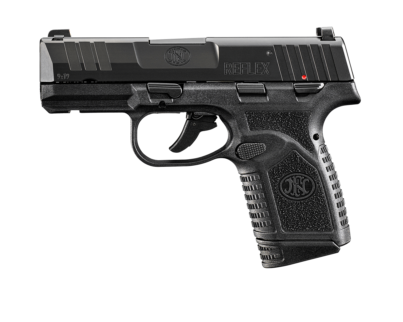FN 66101420 Reflex 9mm Luger 10+1 3.30" Micro-Compact Frame Black PVD Serrated Steel Slide w/Picatinny Rail Stippled Grip Ambidextrous