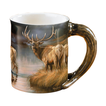 Wild Wings Elk Sculpted Handle Mug Autumn Mist 16 oz.