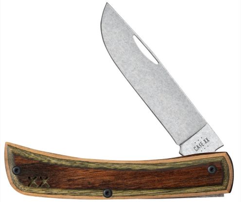 Case Knives Sod Buster Jr Crossroads Brown Green Laminate Handle Knife