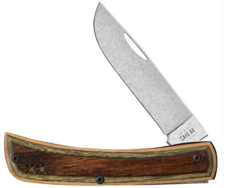 Case Knives Sod Buster Jr Crossroads Brown Green Laminate Handle Knife