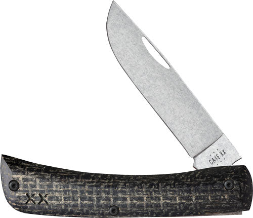 Case Knives Sod Buster Jr Crossroads Black Burlap Laminate Handle Knife