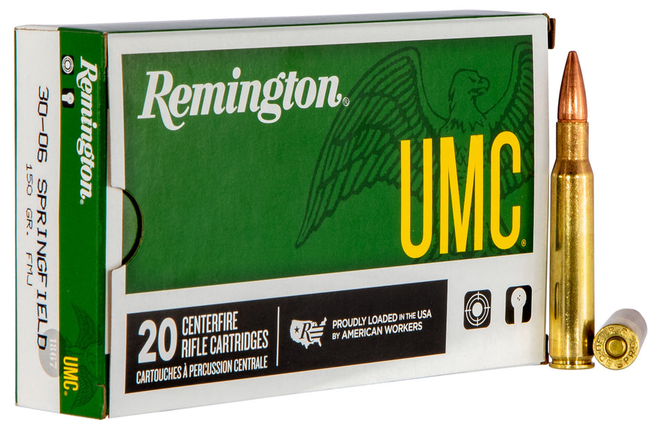 Remington UMC Full Metal Jacket 150 Grain .30-06 Springfield 2910 fps 047700170701