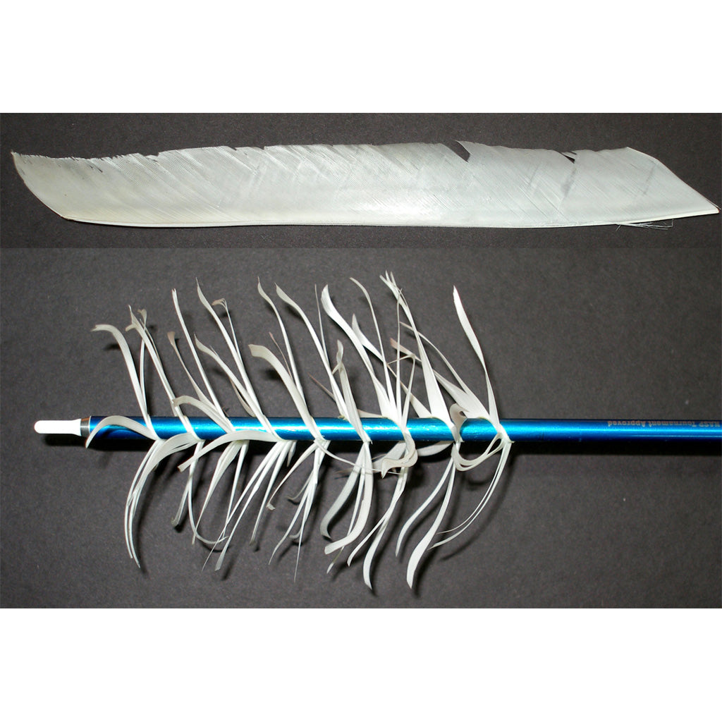 Trueflight Flu-Flu Spiral Wrap Arrow Feathers White Right Wing 100 pk.