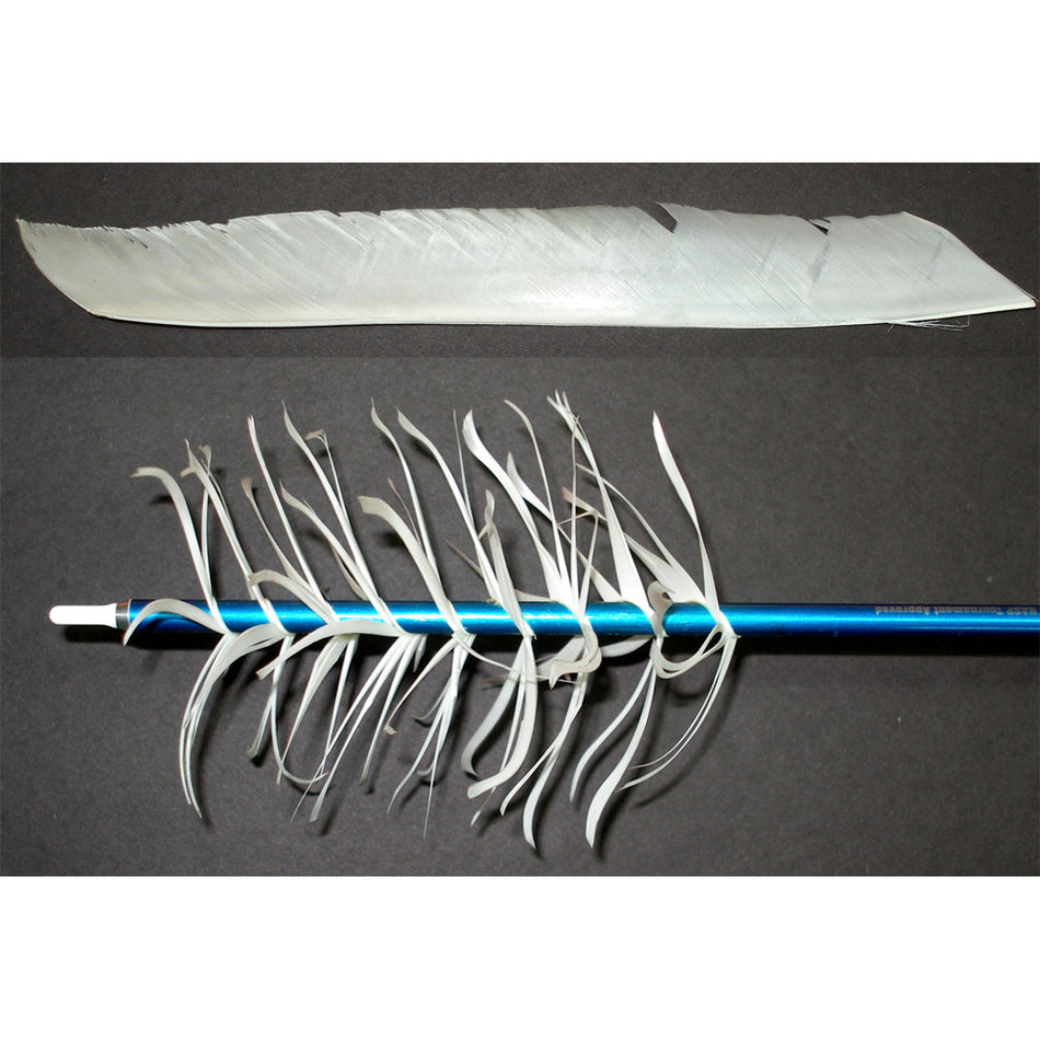 Trueflight Flu-Flu Spiral Wrap Arrow Feathers White Right Wing 100 pk.