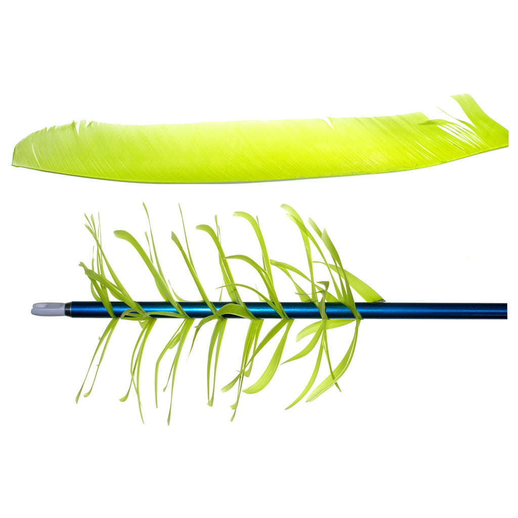 Trueflight Flu-Flu Spiral Wrap Arrow Feathers Chartreuse Right Wing 100 pk.