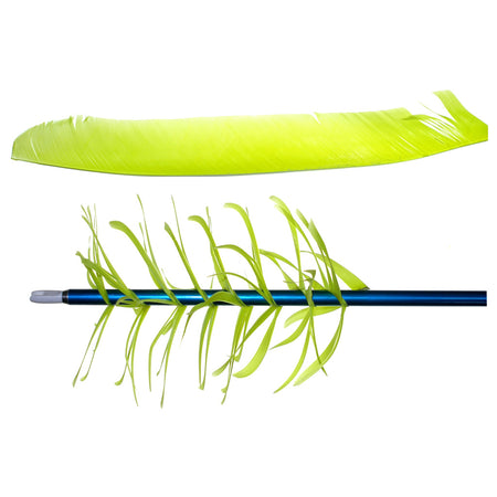 Trueflight Flu-Flu Spiral Wrap Arrow Feathers Chartreuse Right Wing 100 pk.