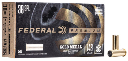 Federal .38 Special Premium Gold Medal 148 grain Lead Wadcutter ammunition