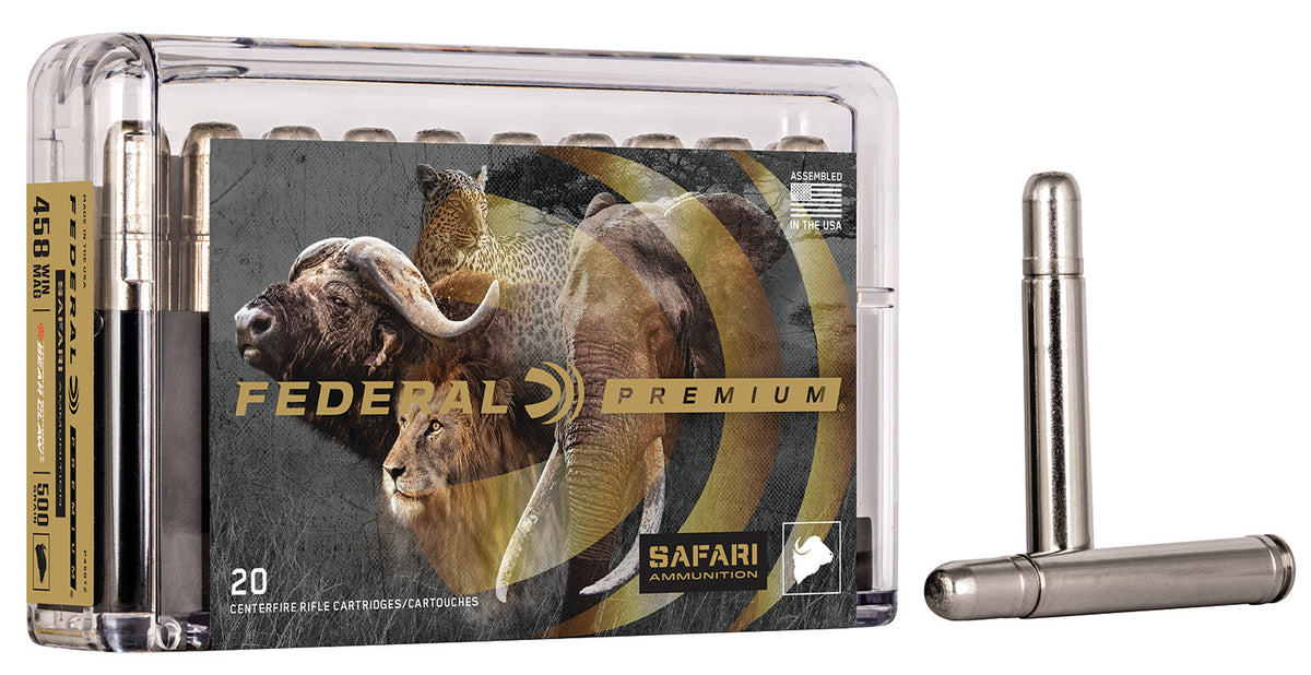 Federal .458 Winchester Mag Premium Safari Cape-Shok 500 grain Trophy Bonded Bear Claw ammunition