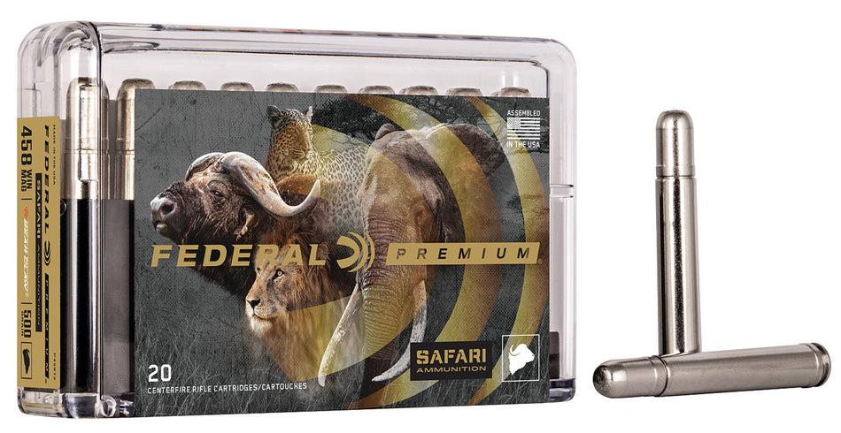 Federal .458 Winchester Mag Premium Safari Cape-Shok 500 grain Trophy Bonded Bear Claw ammunition
