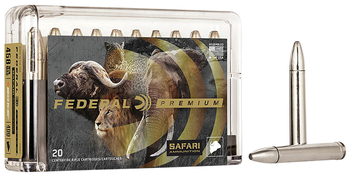Federal .458 Winchester Mag Premium Safari Cape-Shok 400 grain Trophy Bonded Bear Claw ammunition