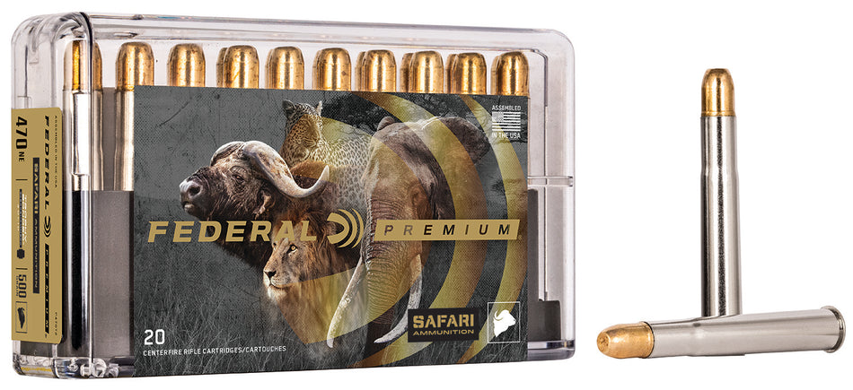 Federal .470 Nitro Express Premium Safari Cape-Shok 500 grain Trophy Bonded Sledgehammer Solid ammunition