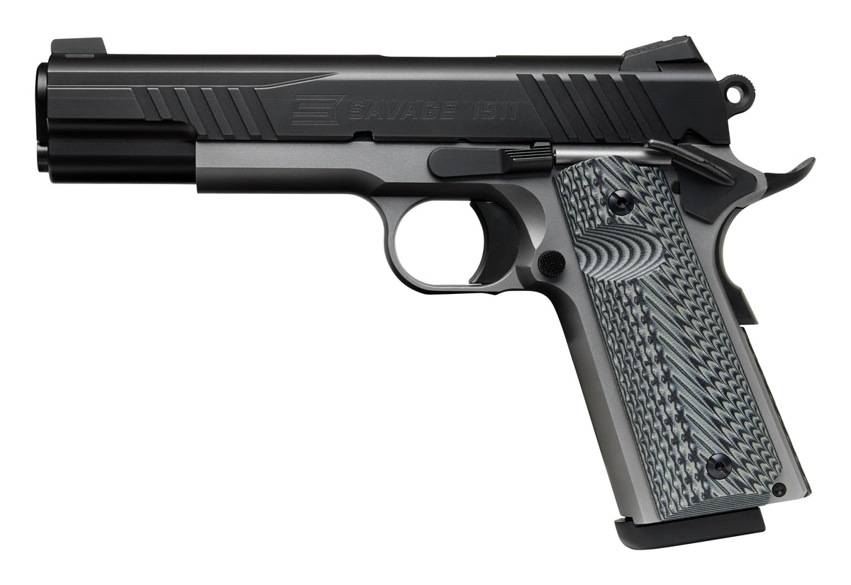 SAV 67201 1911 GOVT 45 5IN BLK/SS BLK MELONITE