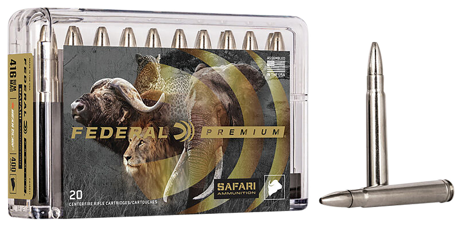 Federal .416 Remington Mag Premium Safari Cape-Shok 400 grain Trophy Bonded Bear Claw ammunition