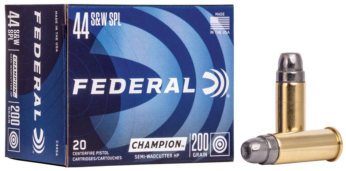 Federal Champion Training Semi Wadcutter Hollow Point 200 Grain .44 S&W Special 870 fps 029465093075