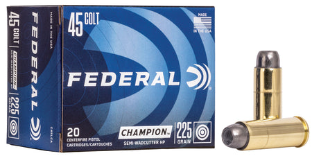 Federal Champion Training Semi Wadcutter Hollow Point 225 Grain .45 Long Colt 830 fps 029465093099
