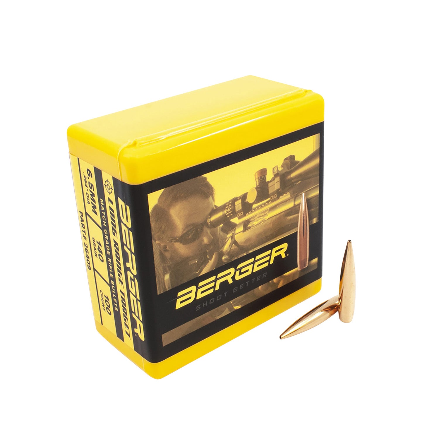 Berger 26409 6.5 Creedmoor 140gr Tangent Long Range Boat Tail Match Grade Bullets 100/Box