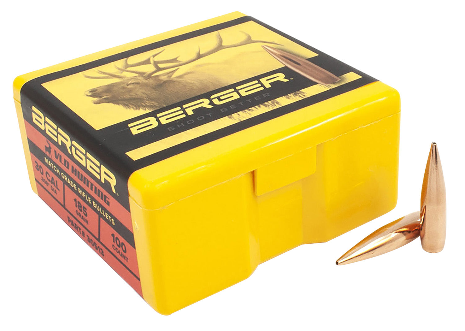 Berger 30513 VLD Hunting 30 Cal 185gr Long Range Bullets 100/Box