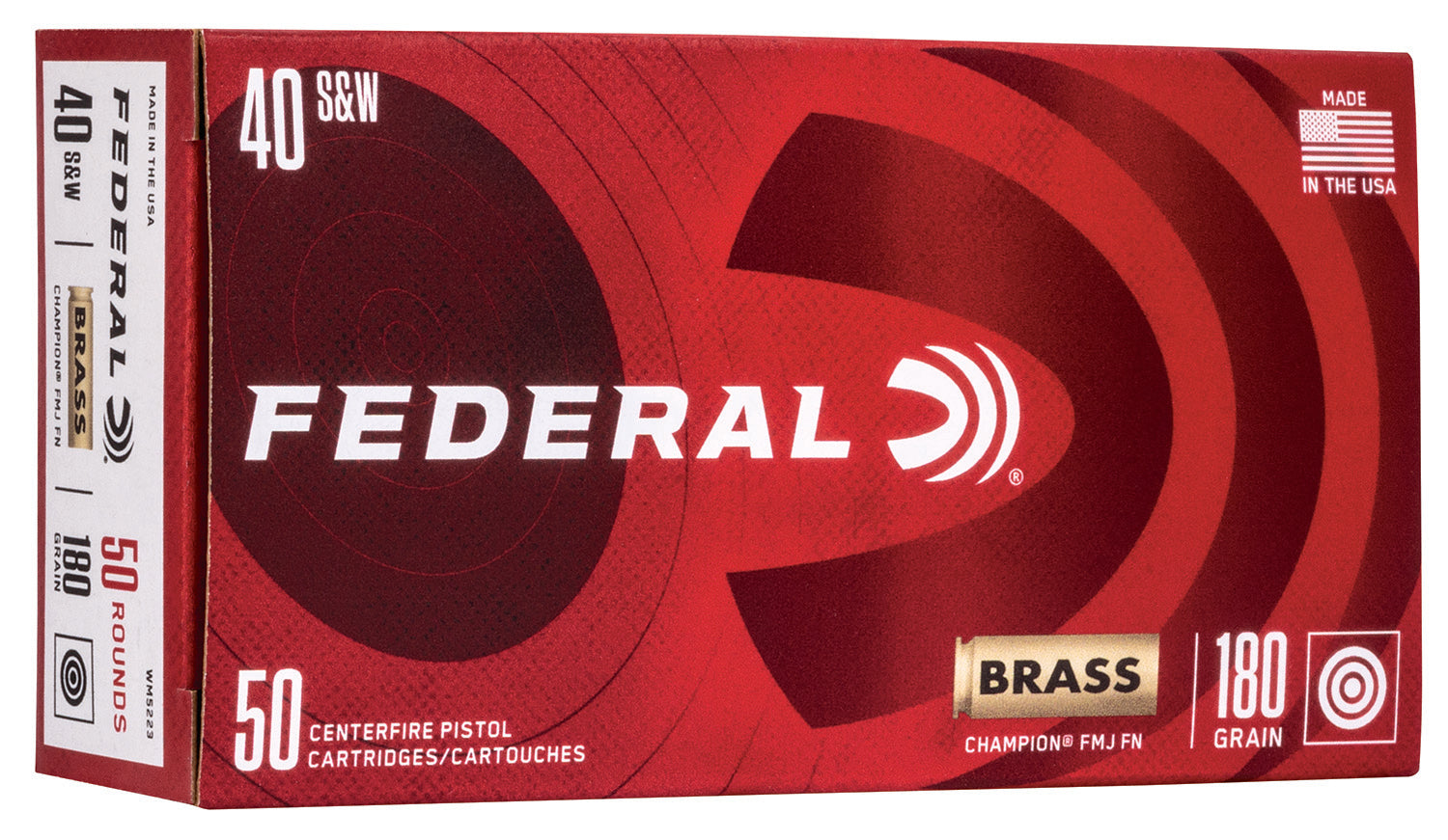 Federal Champion Training Full Metal Jacket 180 Grain .40 S&W 1000 fps 029465060855