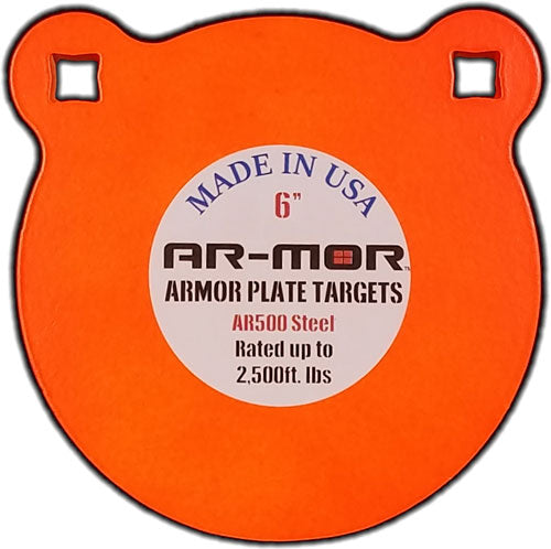 AR-MOR AR500 Steel Round Gong 6" 1/2" Thick Orange