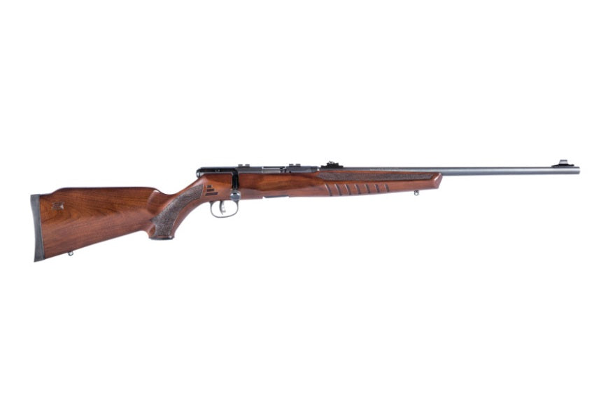 Savage Arms 70210 B Series G Full Size 22 LR 10+1 21" Matte Black Sporter Barrel, Matte Black Drilled & Tapped Carbon Steel Receiver, Satin Walnut Fixed Stock, Right Hand