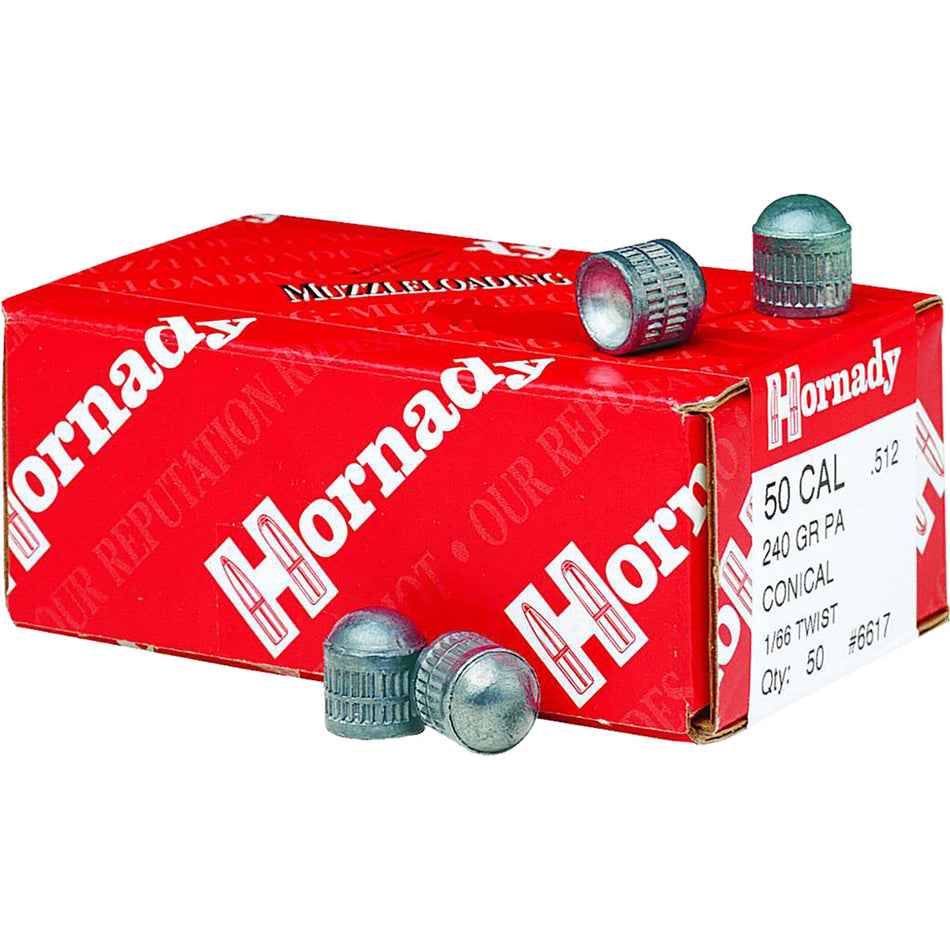 Hornady .50 Cal Pennsylvania Conical Lead Muzzleloading Bullets 240 gr. 50 pk.