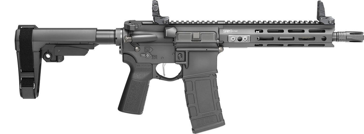 Springfield Armory STV995300B-V2-SBA3 SAINT Victor 300 Blackout 30+1 9.50" Black Nitride Threaded Barrel, Black Hardcoat Anodize Aluminum Receiver w/ Rail, M-LOK Handguard, Black Polymer SB Tactical S
