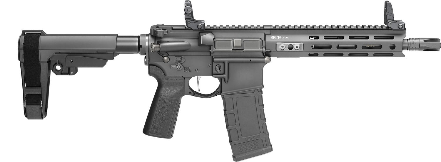 Springfield Armory STV995300B-V2-SBA3 SAINT Victor 300 Blackout 30+1 9.50" Black Nitride Threaded Barrel, Black Hardcoat Anodize Aluminum Receiver w/ Rail, M-LOK Handguard, Black Polymer SB Tactical S