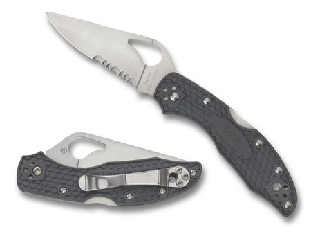 Spyderco BY04PSBK2 Byrd Meadowlark 2 Lightweight Folding Knife 2.87" 8Cr13MoV Part Serrated Drop Point Blade Black FRN