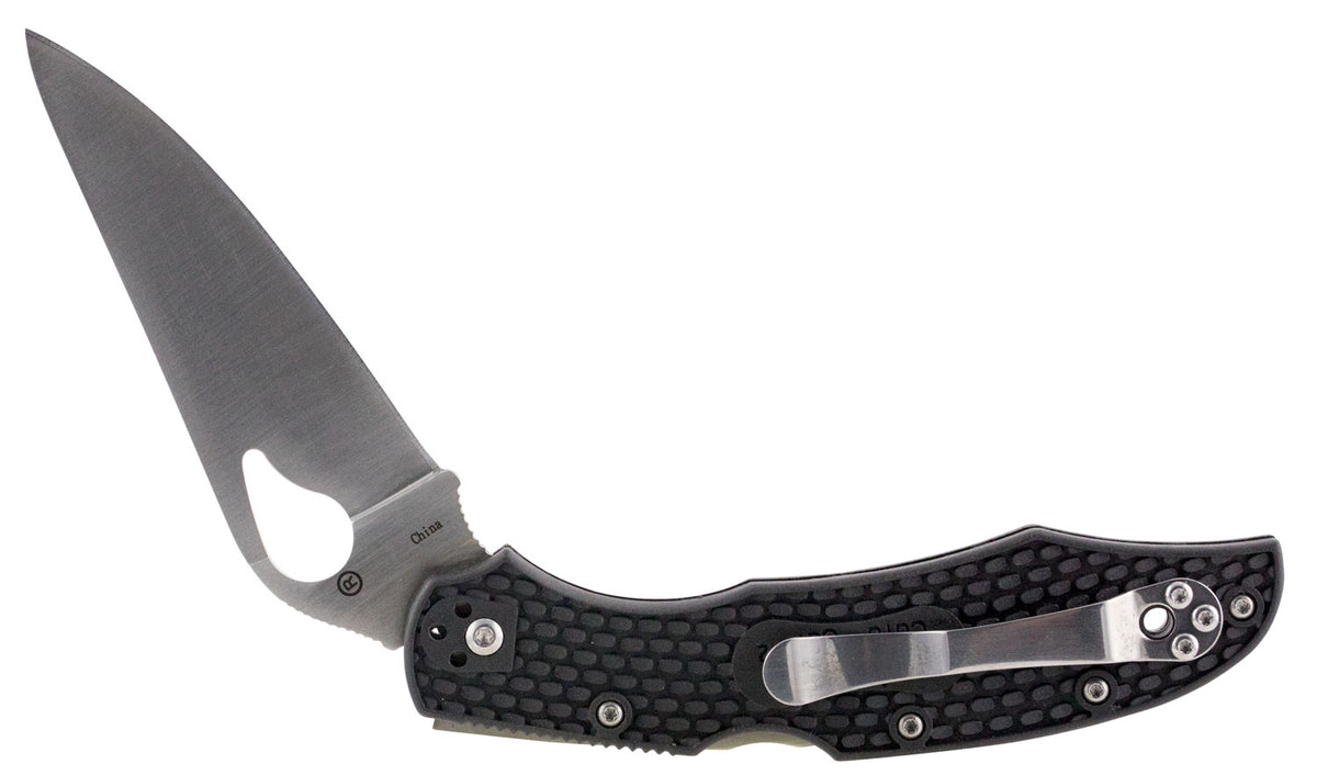 Spyderco BY03PBK2 Byrd Cara Cara 2 Lightweight Folding Knife 3.75" 8Cr13MoV Plain Drop Point Blade Black Textured FRN