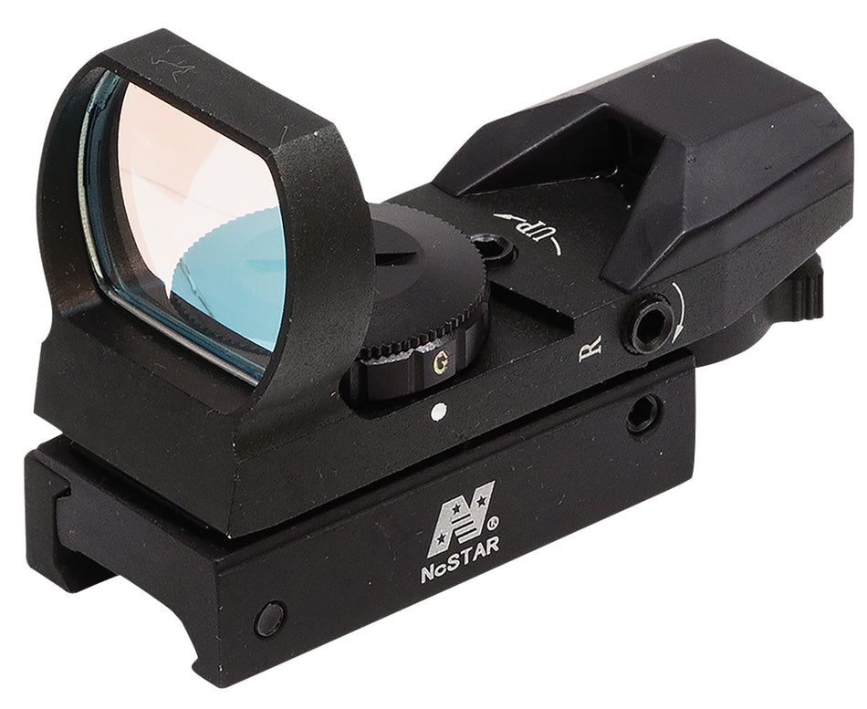 NcStar D4RGB Four Reticle Red Green Reflex Optic Black Anodized 1x 3 MOA Dot