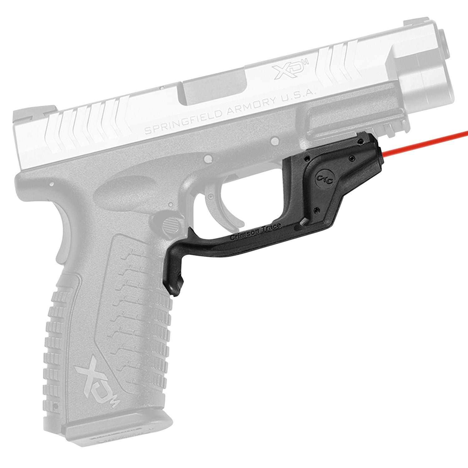 Crimson Trace Laserguard Springfield XD/XDM Series Red Laser, Instinctive Activation, Black Polymer