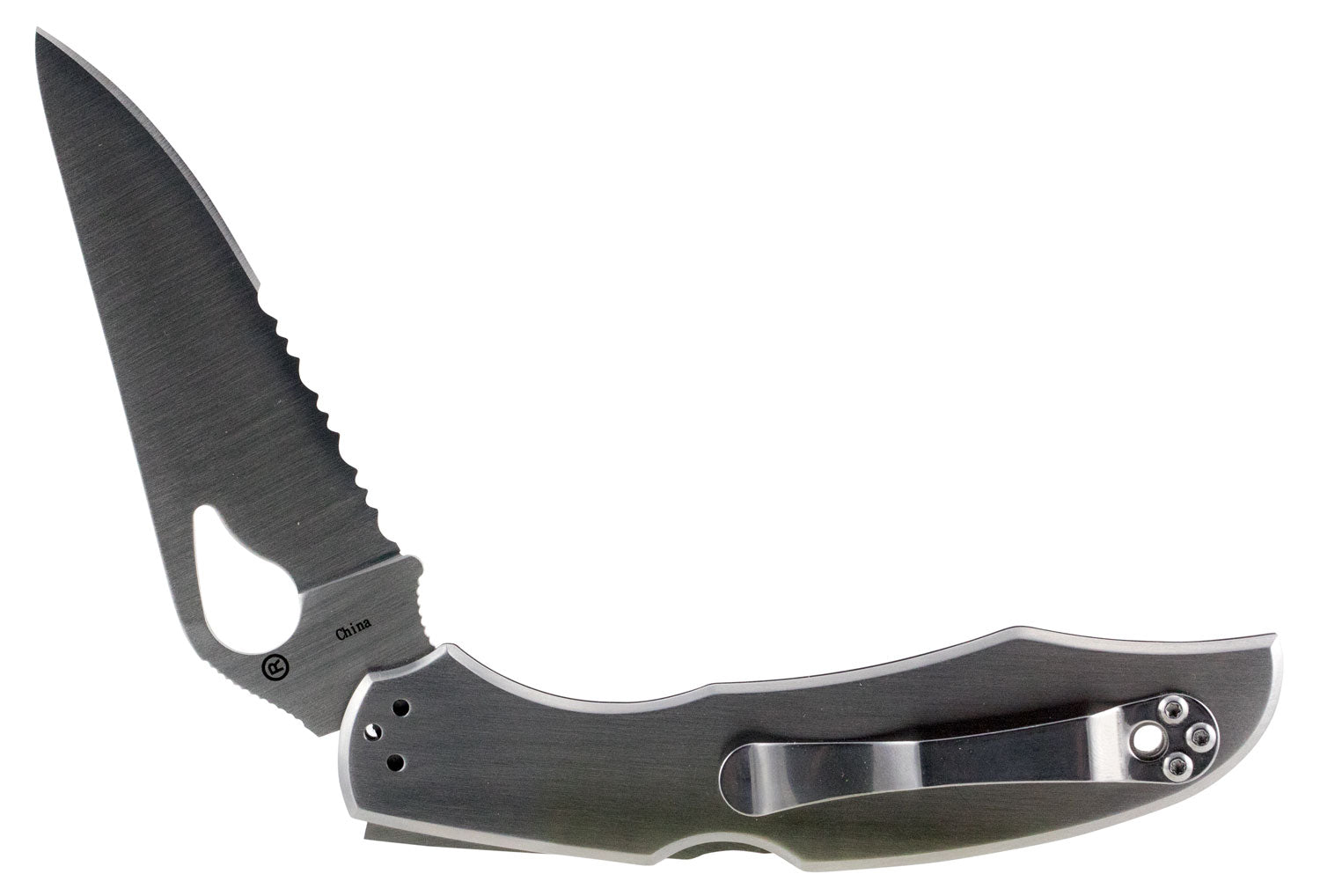 Spyderco BY03PS2 Byrd Cara Cara 2 Folding Knife 3.75" 8Cr13MoV Part Serrated Drop Point SS Blade Stainless Handle