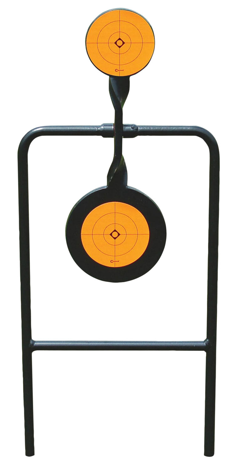 Caldwell 133565 Double Spin Steel Handgun Plinking Target 4.25" Black/Orange