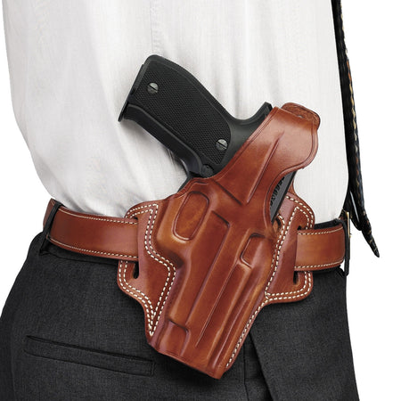 Galco FL114 Fletch High Ride OWB Tan Leather Belt Slide S&W K Frame Ruger Security-Six Right Hand