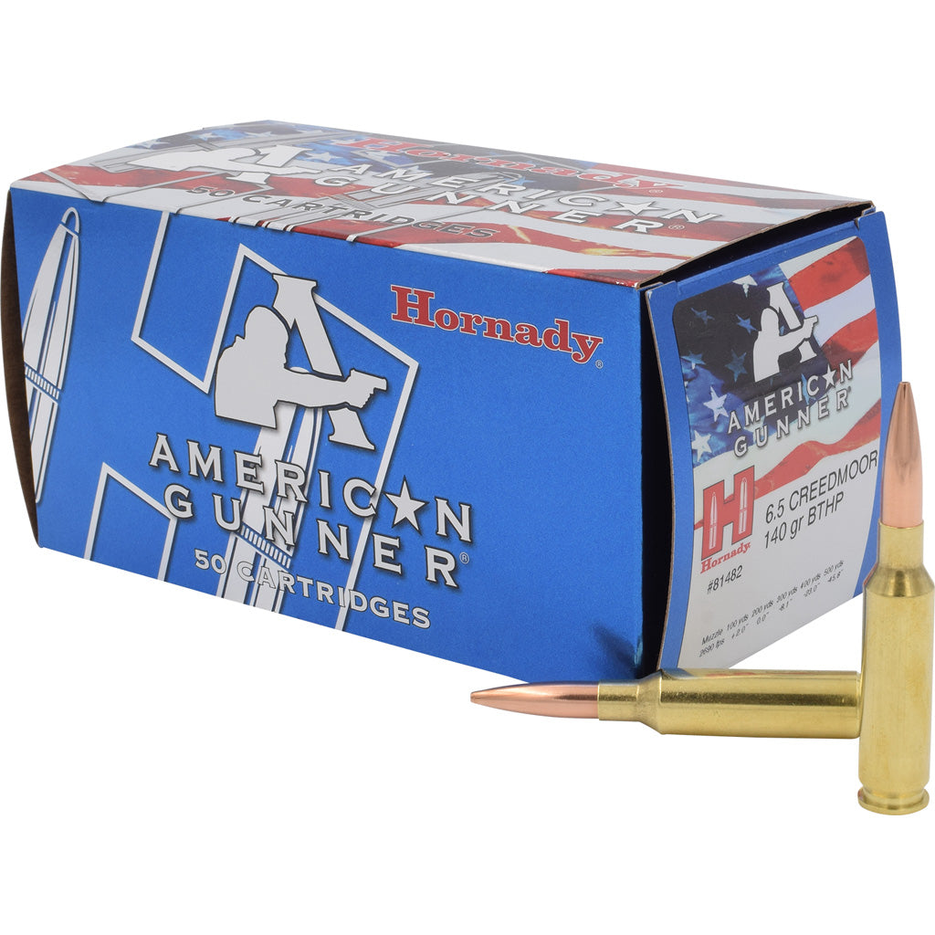 Hornady American Gunner BTHP Hollow Point Boat Tail 140 Grain 6.5mm Creedmoor 2690 fps 090255814828