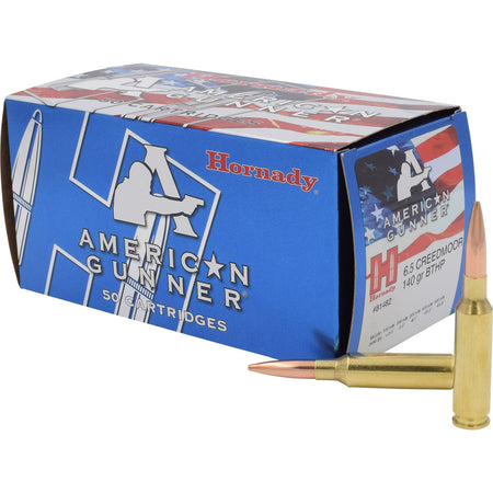 Hornady American Gunner BTHP Hollow Point Boat Tail 140 Grain 6.5mm Creedmoor 2690 fps 090255814828