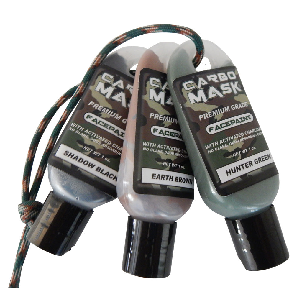 Carbo Mask Water-Based Facepaint Black/Green/Brown 3 Pack 1 oz. Each