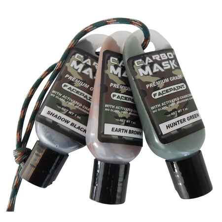 Carbo Mask Water-Based Facepaint Black/Green/Brown 3 Pack 1 oz. Each