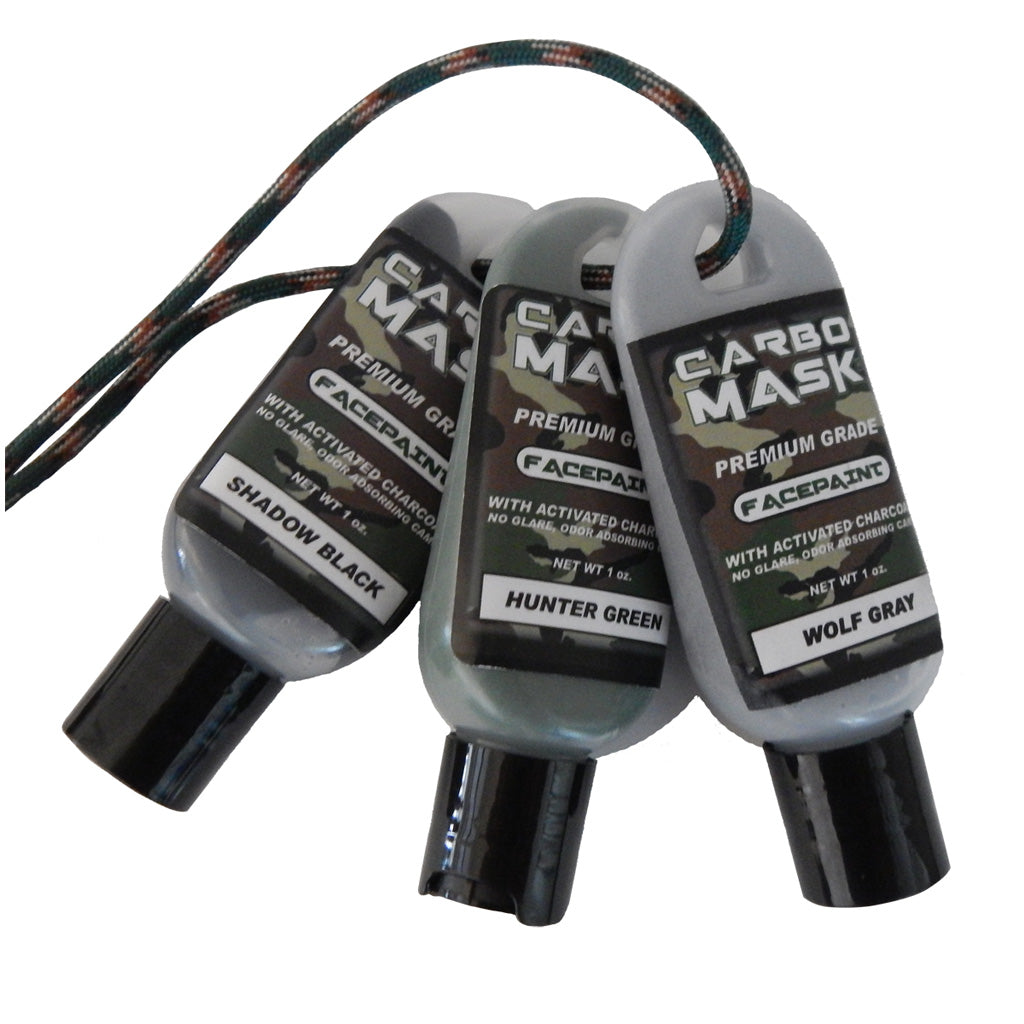 Carbo Mask Water-Based Facepaint Black/Green/Grey 3 Pack 1 oz. Each