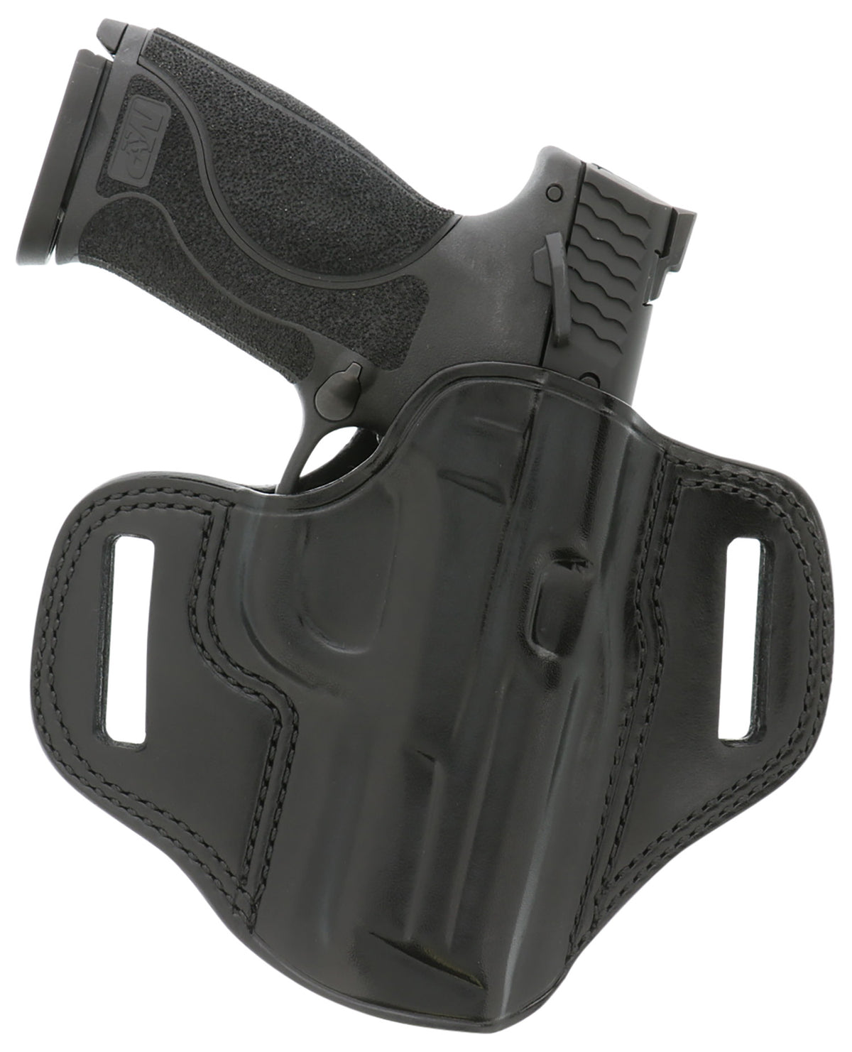 Galco CM224B Combat Master Black Leather OWB Holster Glock 17/22 Gen2-5 Ruger Security-9 1.75" Belt Right Hand