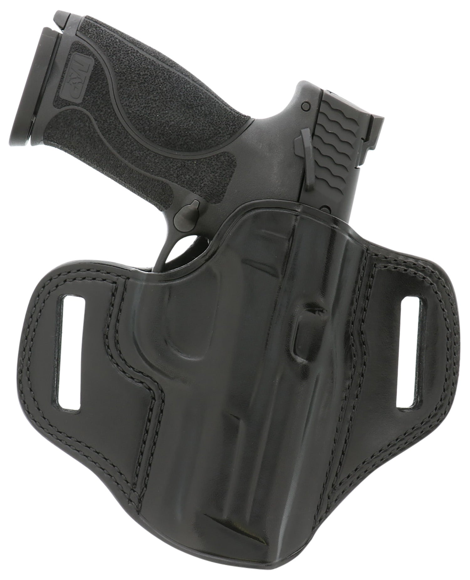 Galco CM224B Combat Master Black Leather OWB Holster Glock 17/22 Gen2-5 Ruger Security-9 1.75" Belt Right Hand