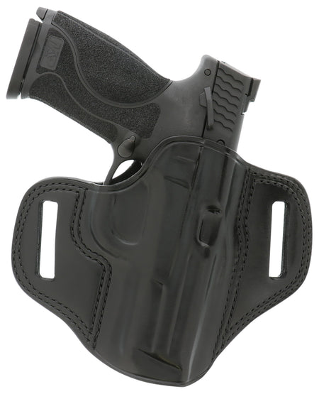 Galco CM224B Combat Master Black Leather OWB Holster Glock 17/22 Gen2-5 Ruger Security-9 1.75" Belt Right Hand