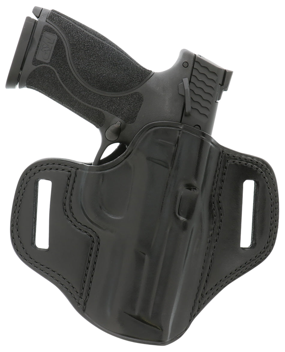 Galco CM224B Combat Master Black Leather OWB Holster Glock 17/22 Gen2-5 Ruger Security-9 1.75" Belt Right Hand