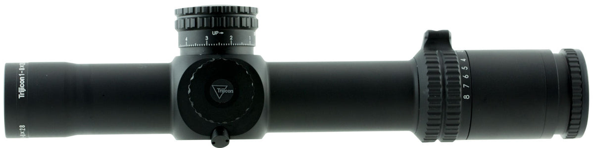 Trijicon AccuPower Rifle Scope 1-8x28mm 34mm FFP Illuminated Green Segmented Crosshair Mil Reticle - Black