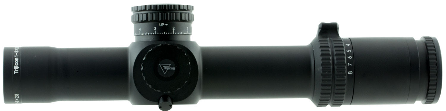 Trijicon AccuPower Rifle Scope 1-8x28mm 34mm FFP Illuminated Green Segmented Crosshair Mil Reticle - Black